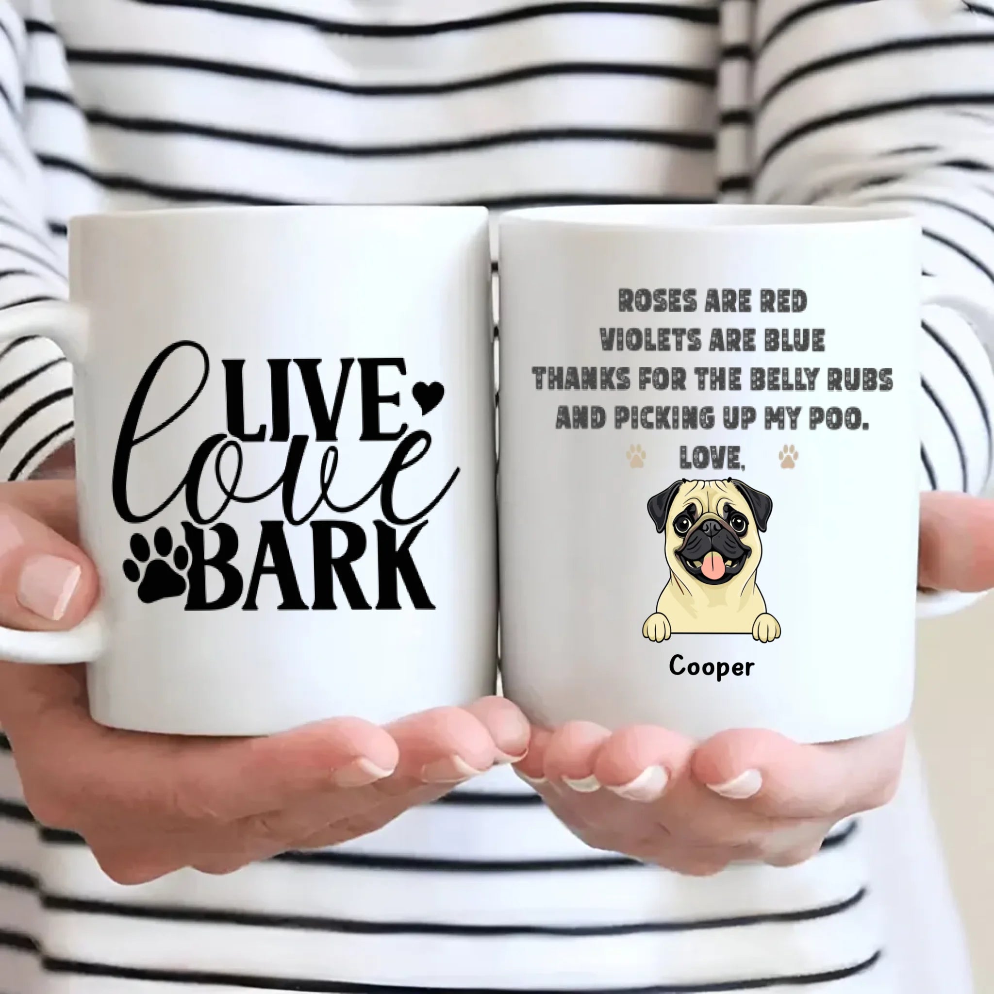 Live Love Bark Personalized Mug – Warm Custom Dog Lover Gift – 89Prints