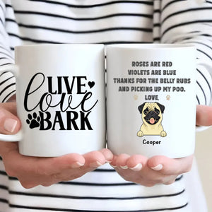 Live Love Bark Personalized Mug – Warm Custom Dog Lover Gift – 89Prints