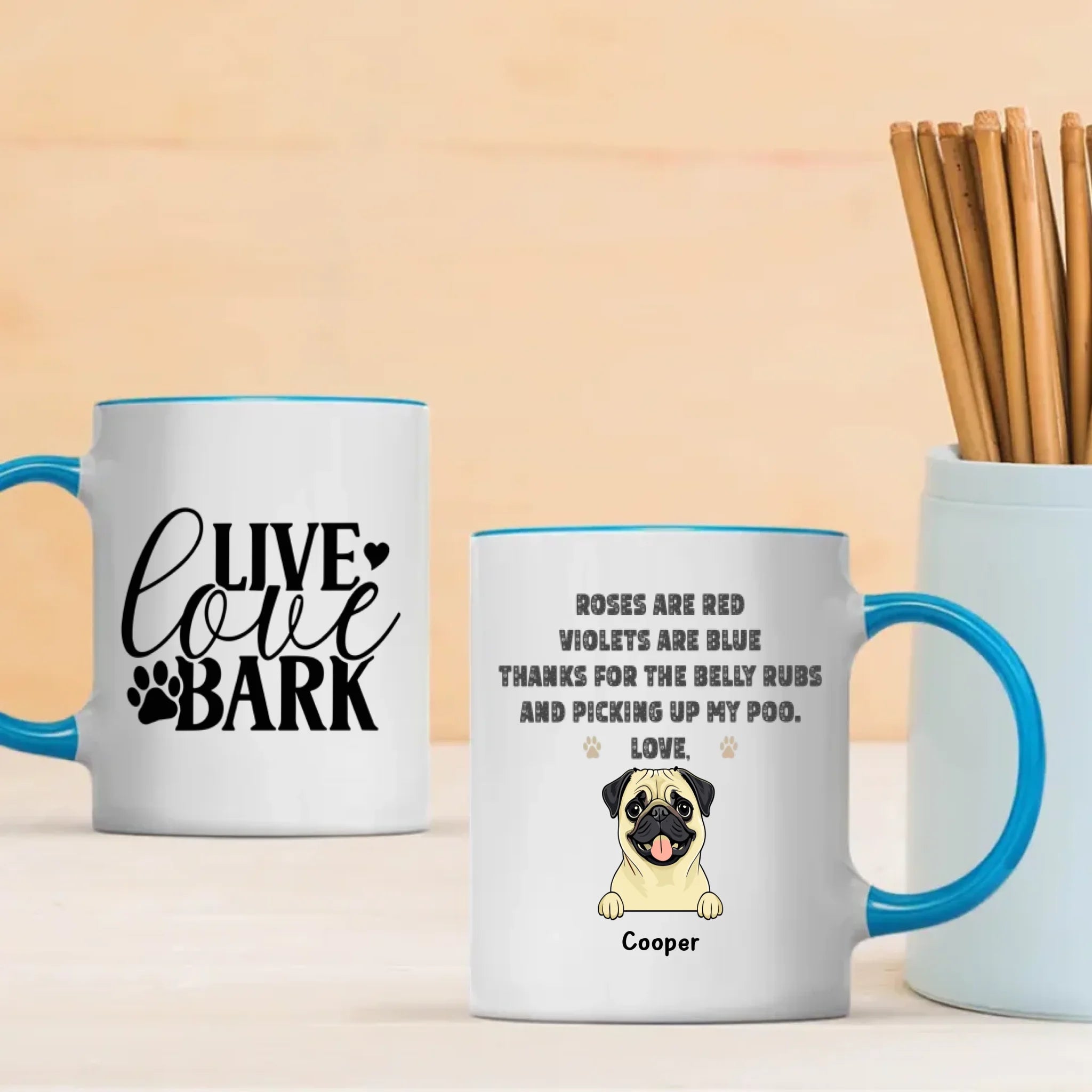 Live Love Bark Personalized Mug – Warm Custom Dog Lover Gift – 89Prints