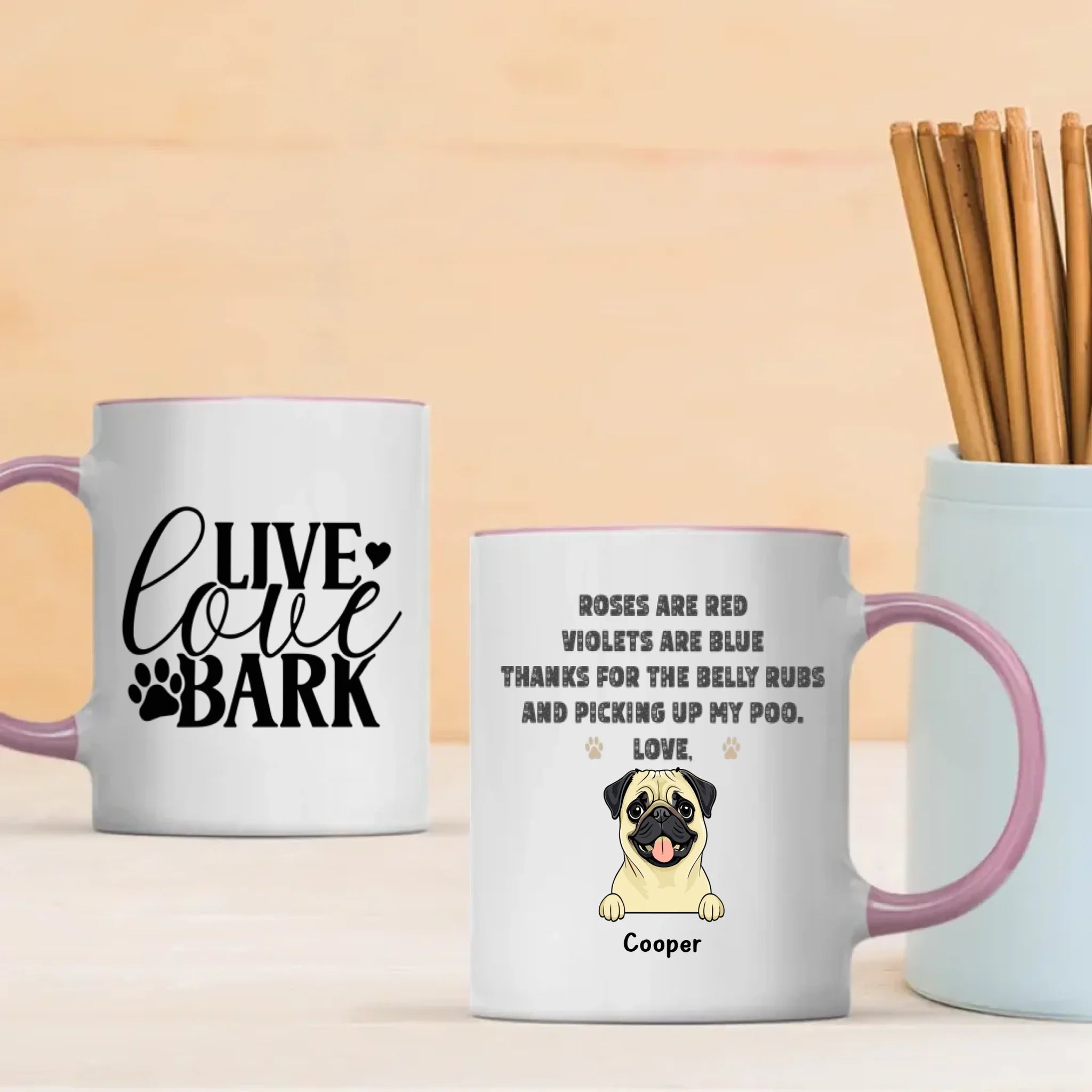 Live Love Bark Personalized Mug – Warm Custom Dog Lover Gift – 89Prints