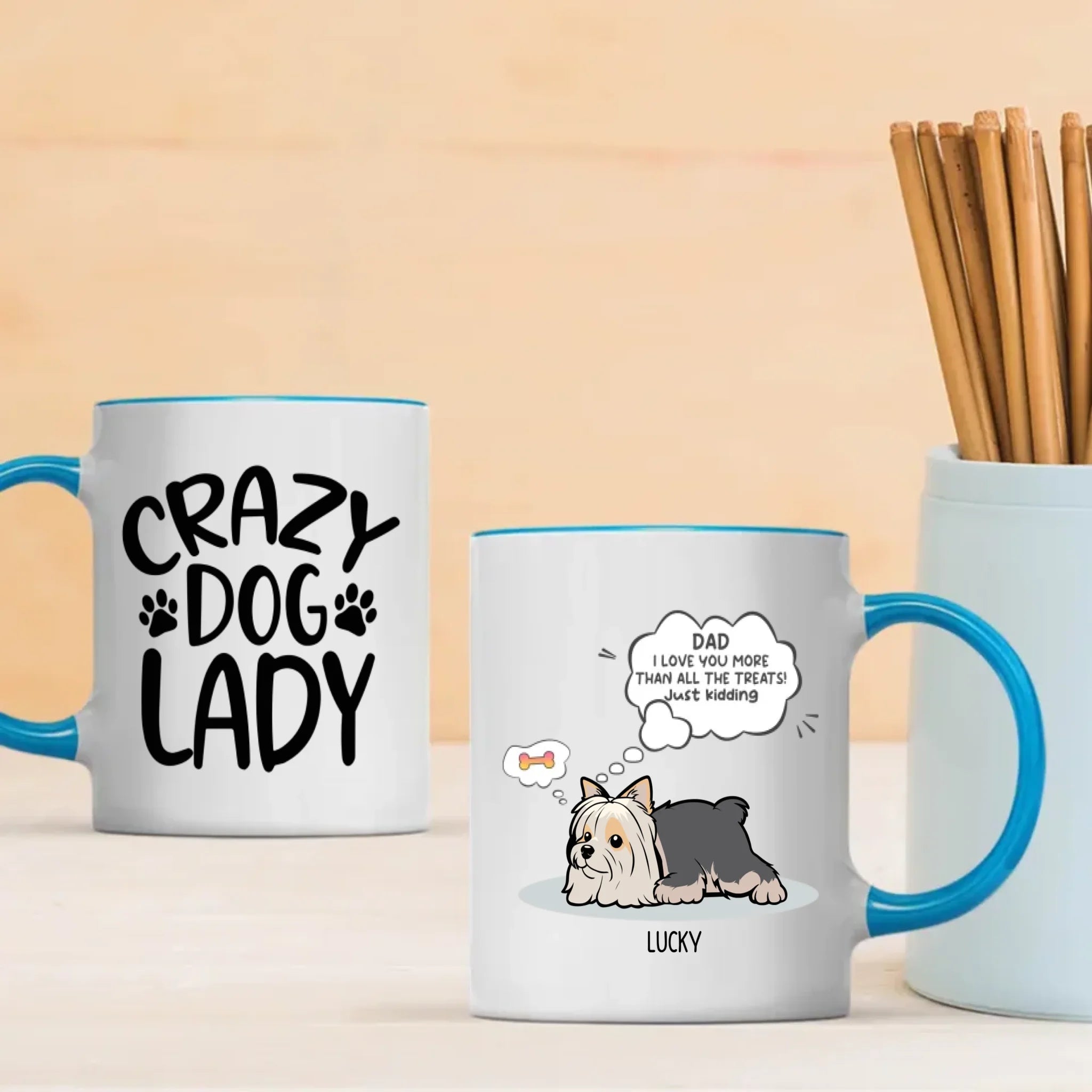 Crazy Dog Lazy Personalized Mug – Warm Custom Coffee Cup – 89Prints