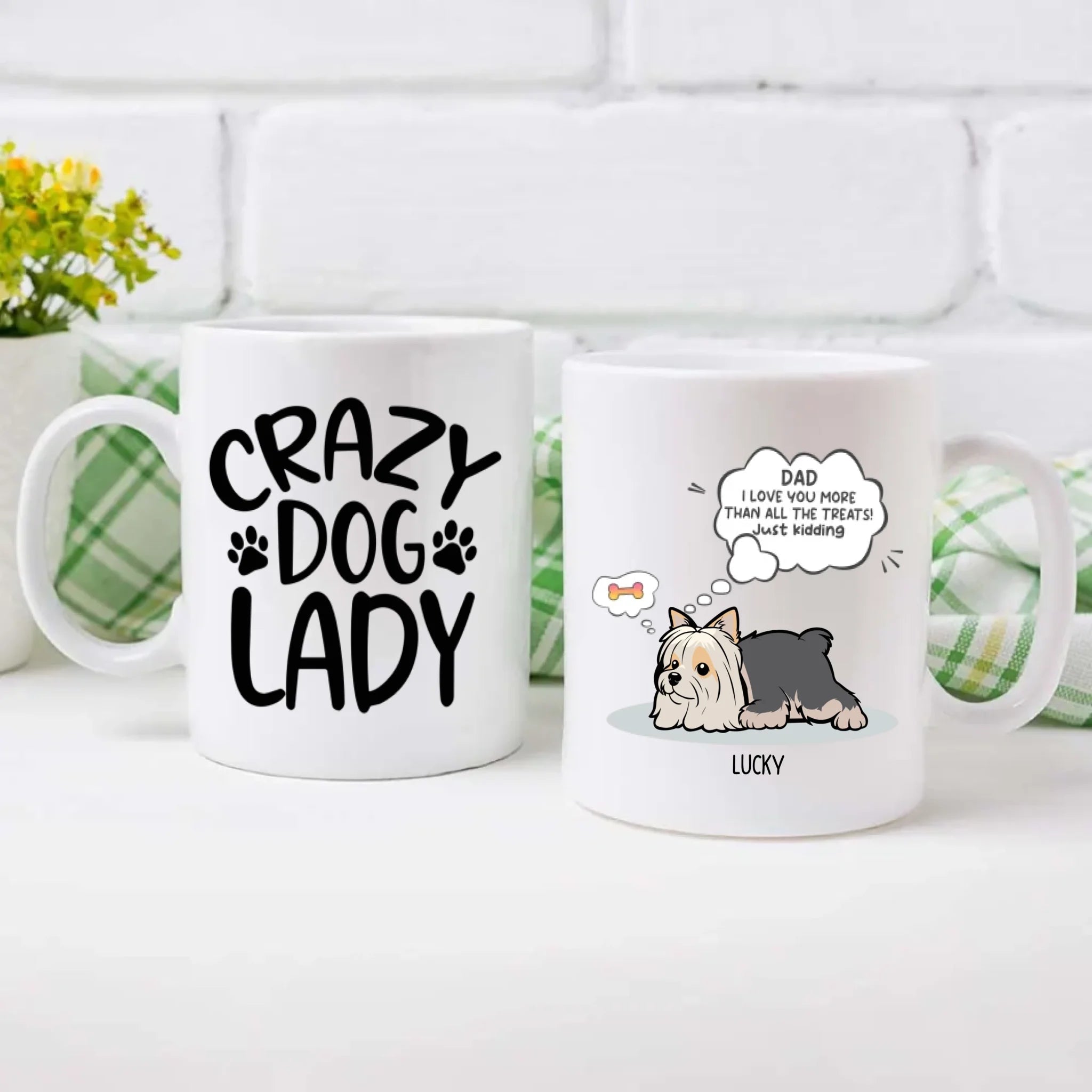 Crazy Dog Lazy Personalized Mug – Warm Custom Coffee Cup – 89Prints