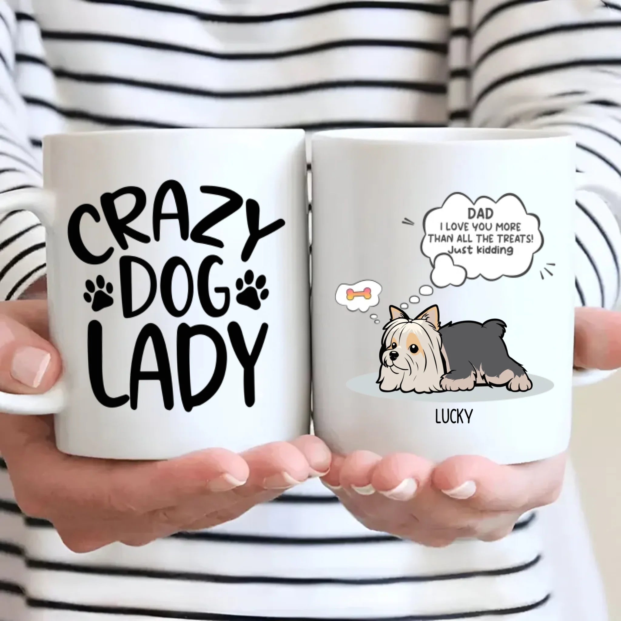Crazy Dog Lazy Personalized Mug – Warm Custom Coffee Cup – 89Prints