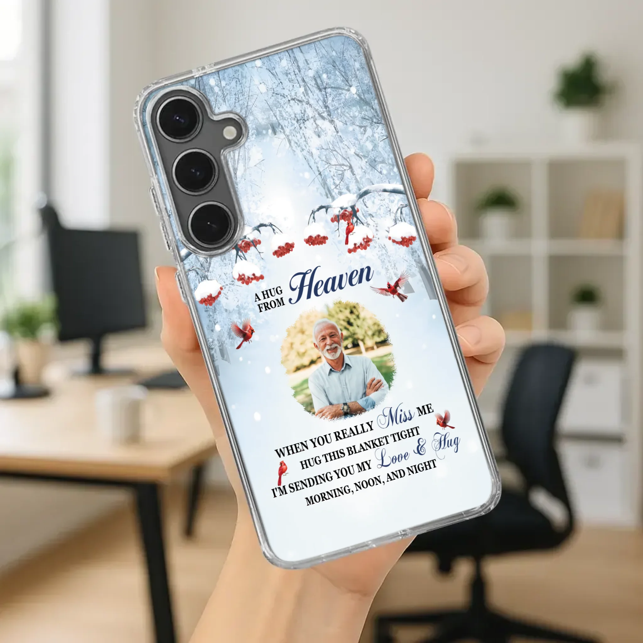 Custom A Hug From Heaven Phone Case for Grandpa – A Loving Memory Gift - 89Prints