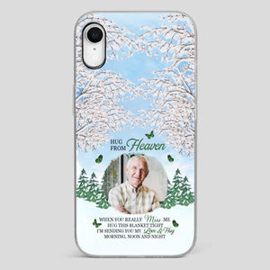 Heavenly Hug Grandpa Phone Case – Personalized Memorial Gift with Green Butterflies - 89Prints