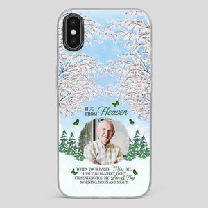 Heavenly Hug Grandpa Phone Case – Personalized Memorial Gift with Green Butterflies - 89Prints