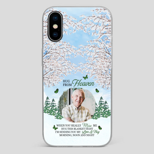Heavenly Hug Grandpa Phone Case – Personalized Memorial Gift with Green Butterflies - 89Prints
