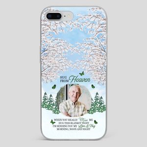 Heavenly Hug Grandpa Phone Case – Personalized Memorial Gift with Green Butterflies - 89Prints
