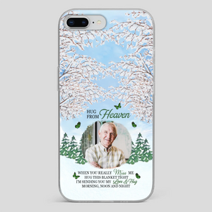 Heavenly Hug Grandpa Phone Case – Personalized Memorial Gift with Green Butterflies - 89Prints
