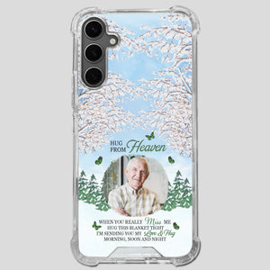Heavenly Hug Grandpa Phone Case – Personalized Memorial Gift with Green Butterflies - 89Prints