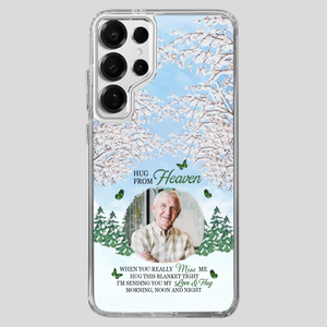 Heavenly Hug Grandpa Phone Case – Personalized Memorial Gift with Green Butterflies - 89Prints