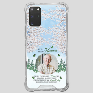 Heavenly Hug Grandpa Phone Case – Personalized Memorial Gift with Green Butterflies - 89Prints