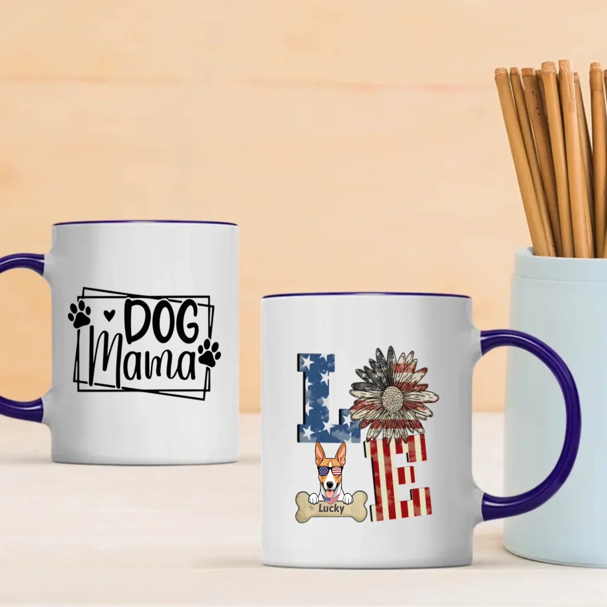 Dog Mama – Patriotic American Flag Gift for Proud Pet Moms – 89Prints