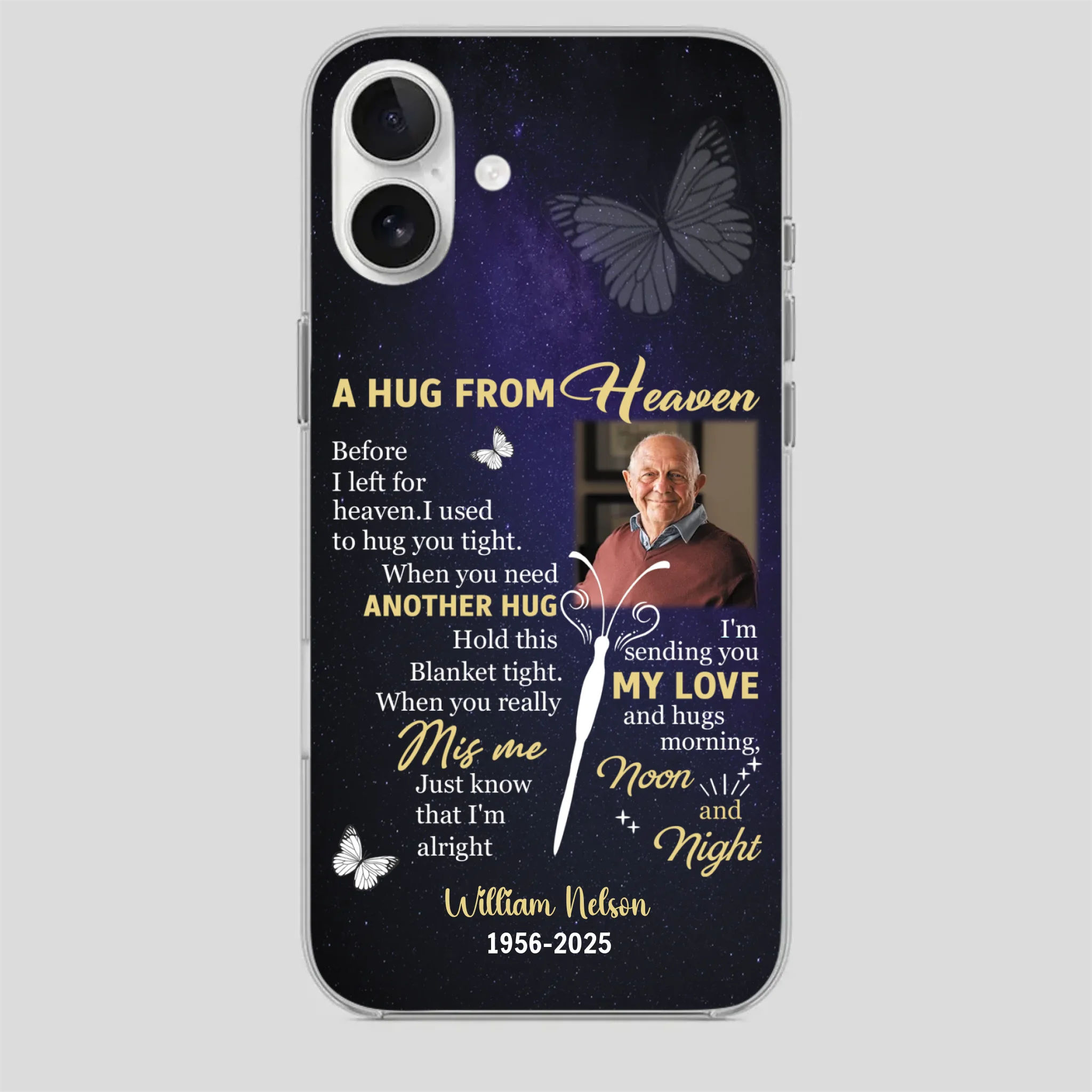 Heavenly Hug Grandpa Case – Personalized Memorial Gift Under the Night Sky - 89Prints