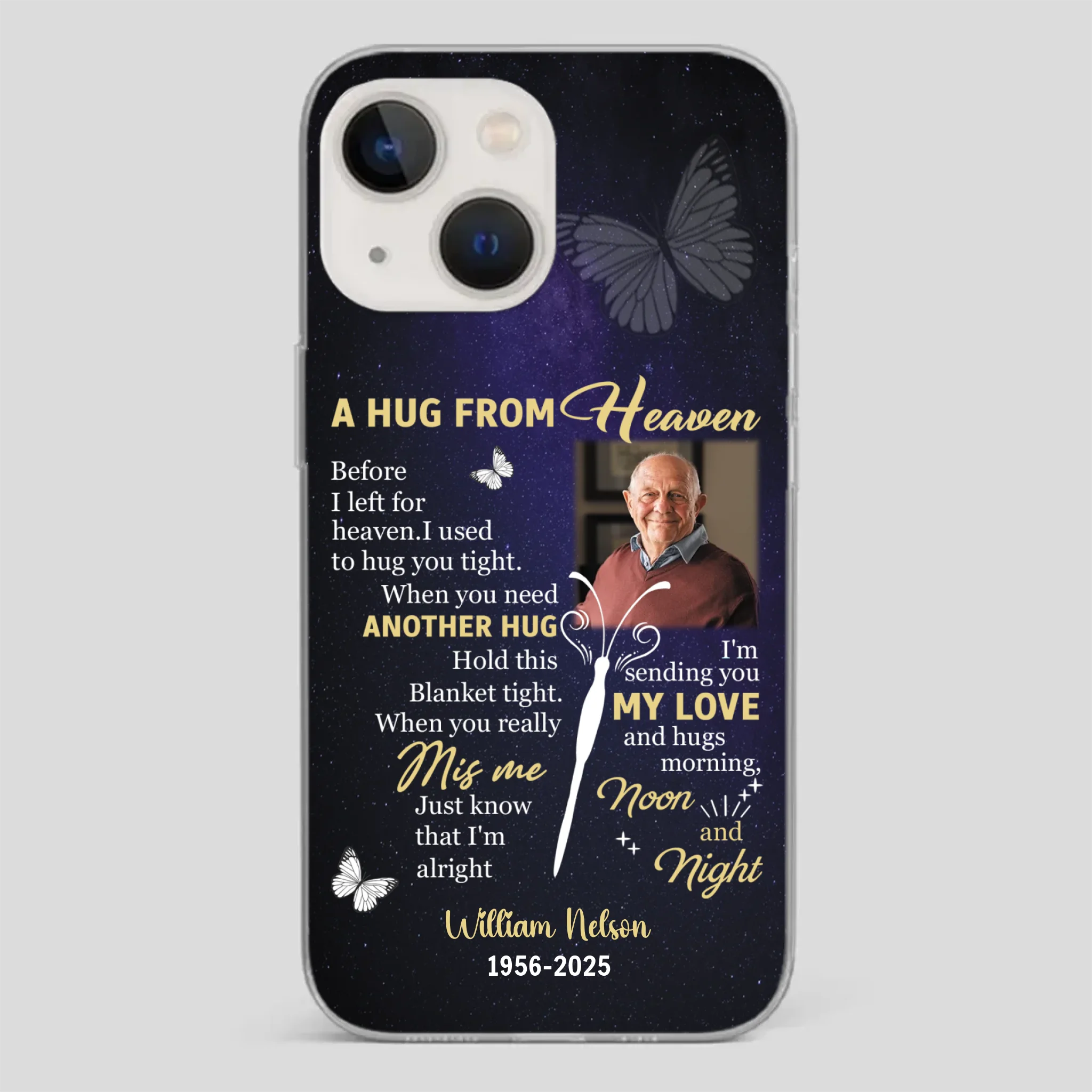 Heavenly Hug Grandpa Case – Personalized Memorial Gift Under the Night Sky - 89Prints