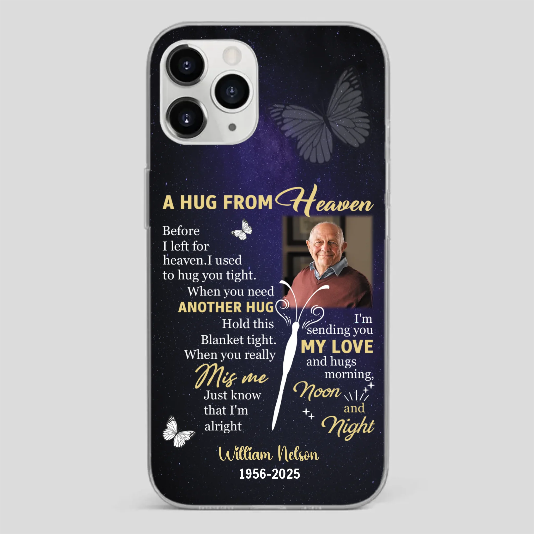 Heavenly Hug Grandpa Case – Personalized Memorial Gift Under the Night Sky - 89Prints