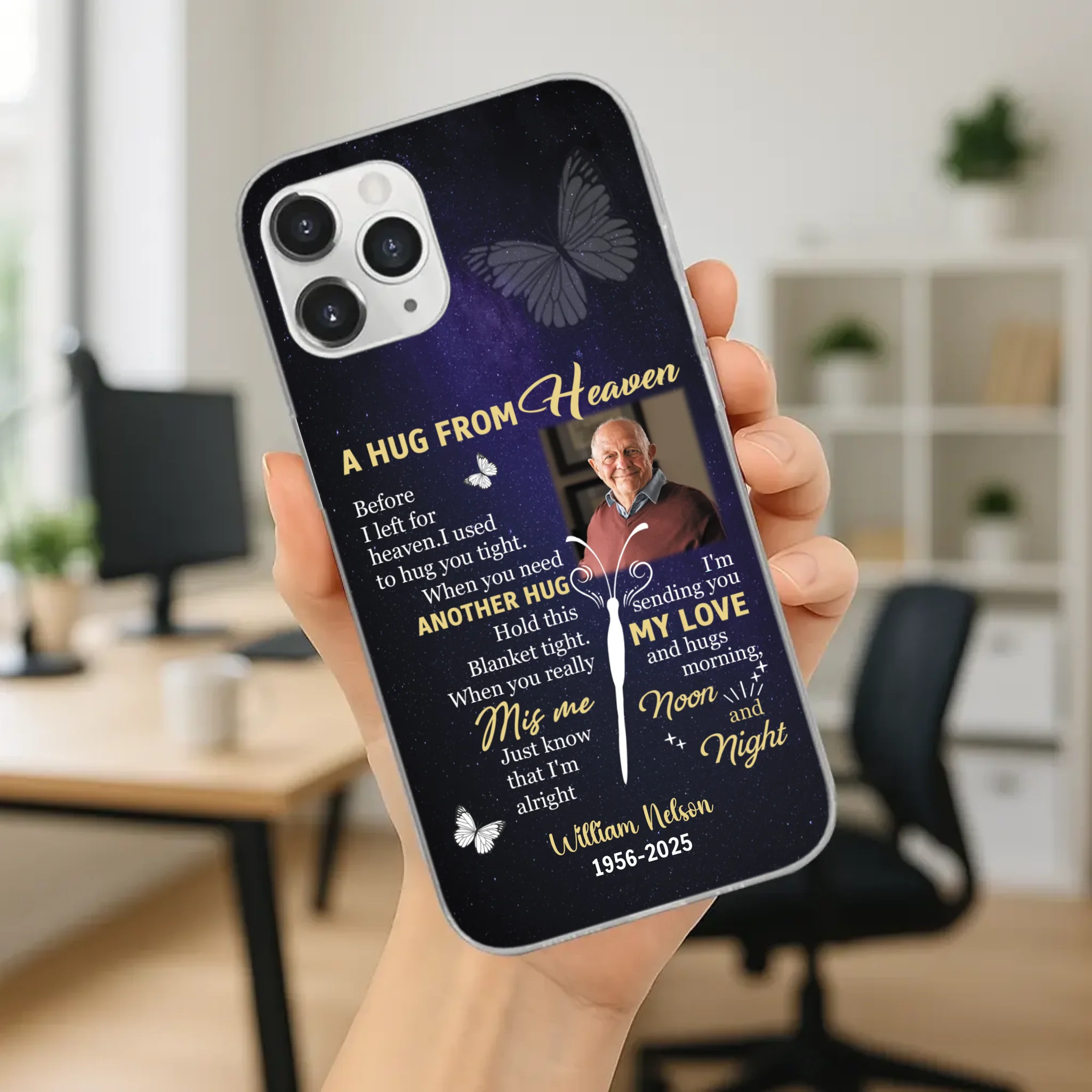 Heavenly Hug Grandpa Case – Personalized Memorial Gift Under the Night Sky - 89Prints