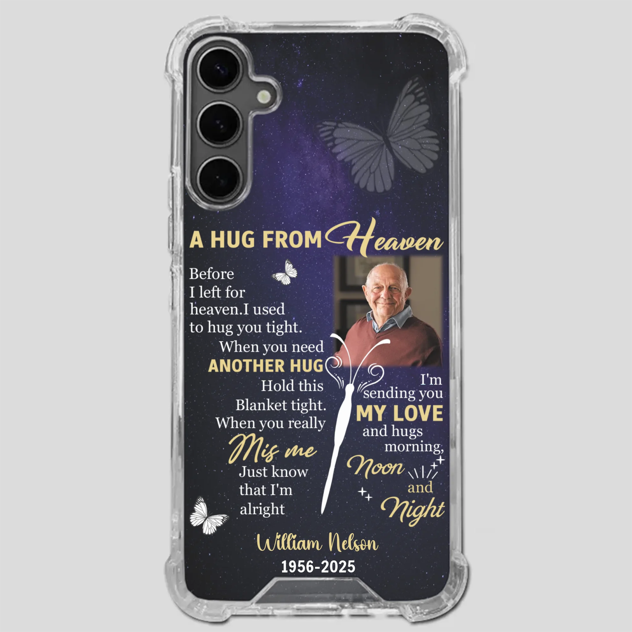Heavenly Hug Grandpa Case – Personalized Memorial Gift Under the Night Sky - 89Prints