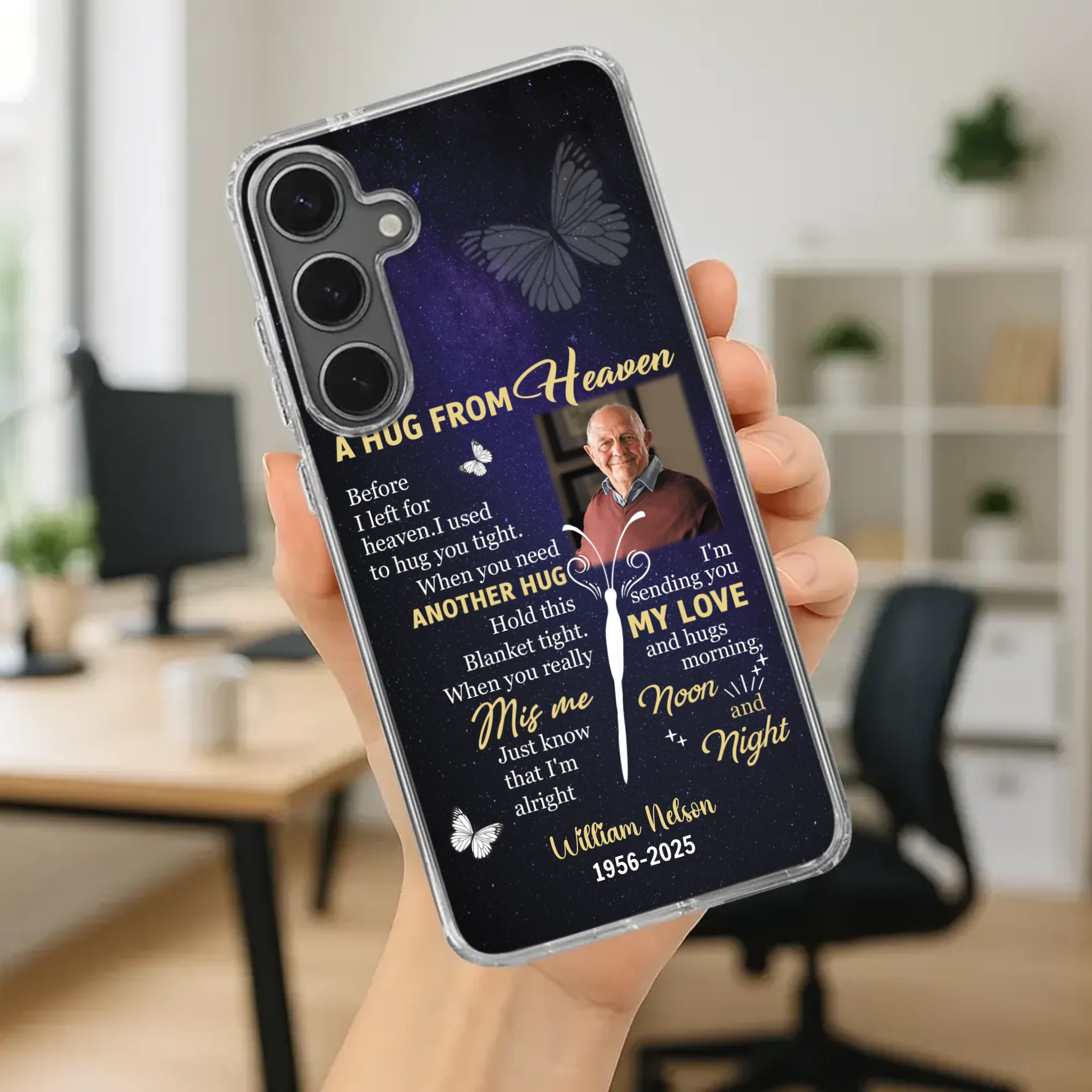 Heavenly Hug Grandpa Case – Personalized Memorial Gift Under the Night Sky - 89Prints
