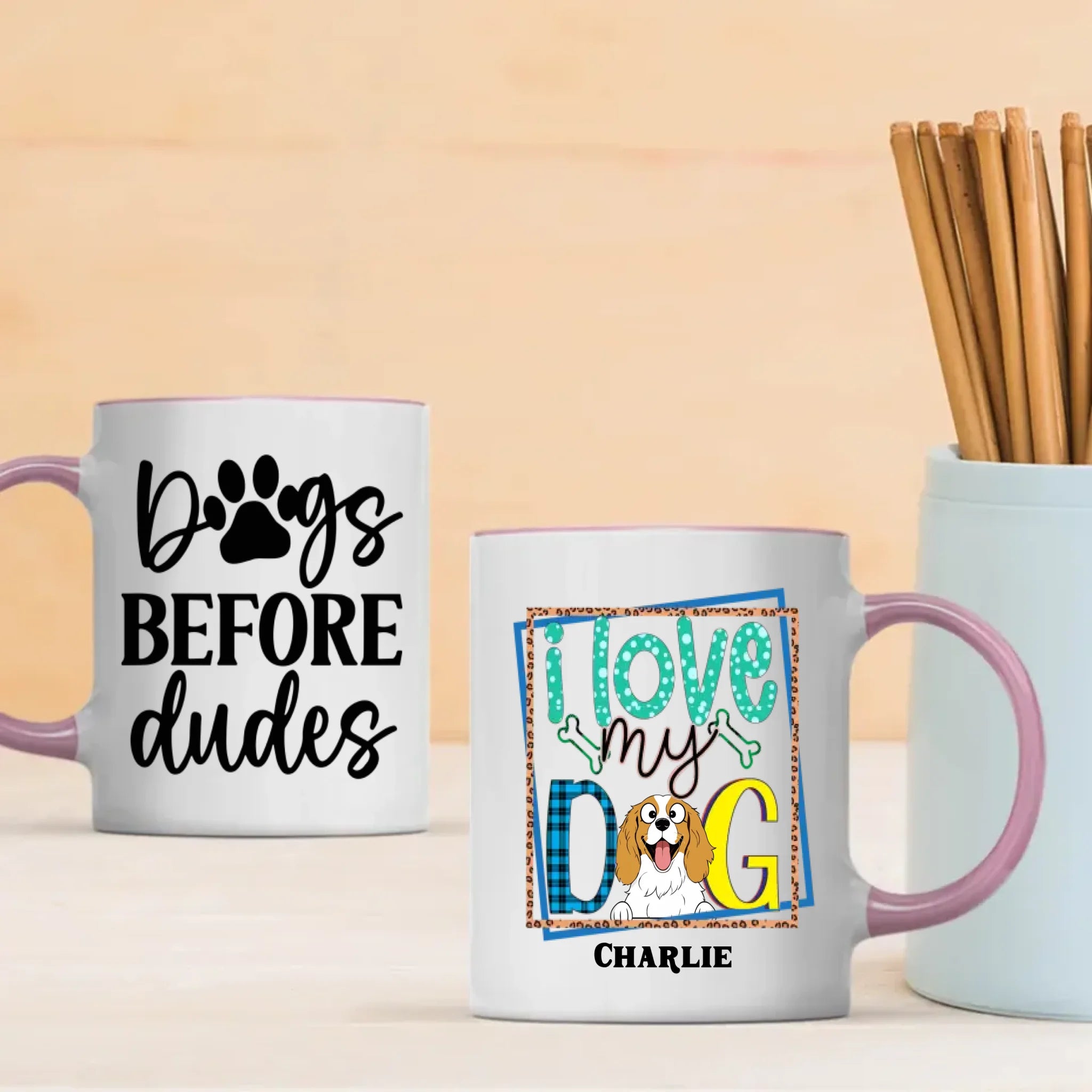 I Love My Dog Personalized Cup | Adorable Tailored Gift for Dog Moms & Pet Lovers - 89Prints