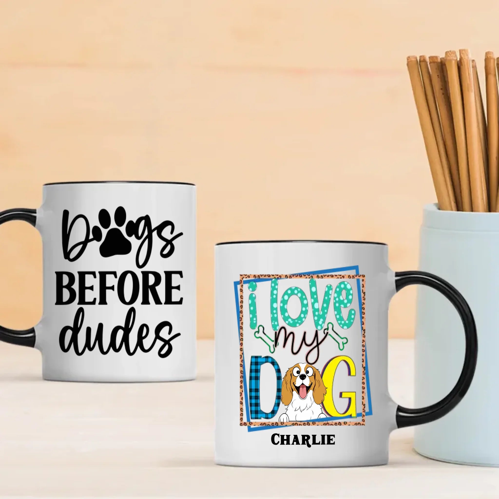 I Love My Dog Personalized Cup | Adorable Tailored Gift for Dog Moms & Pet Lovers - 89Prints
