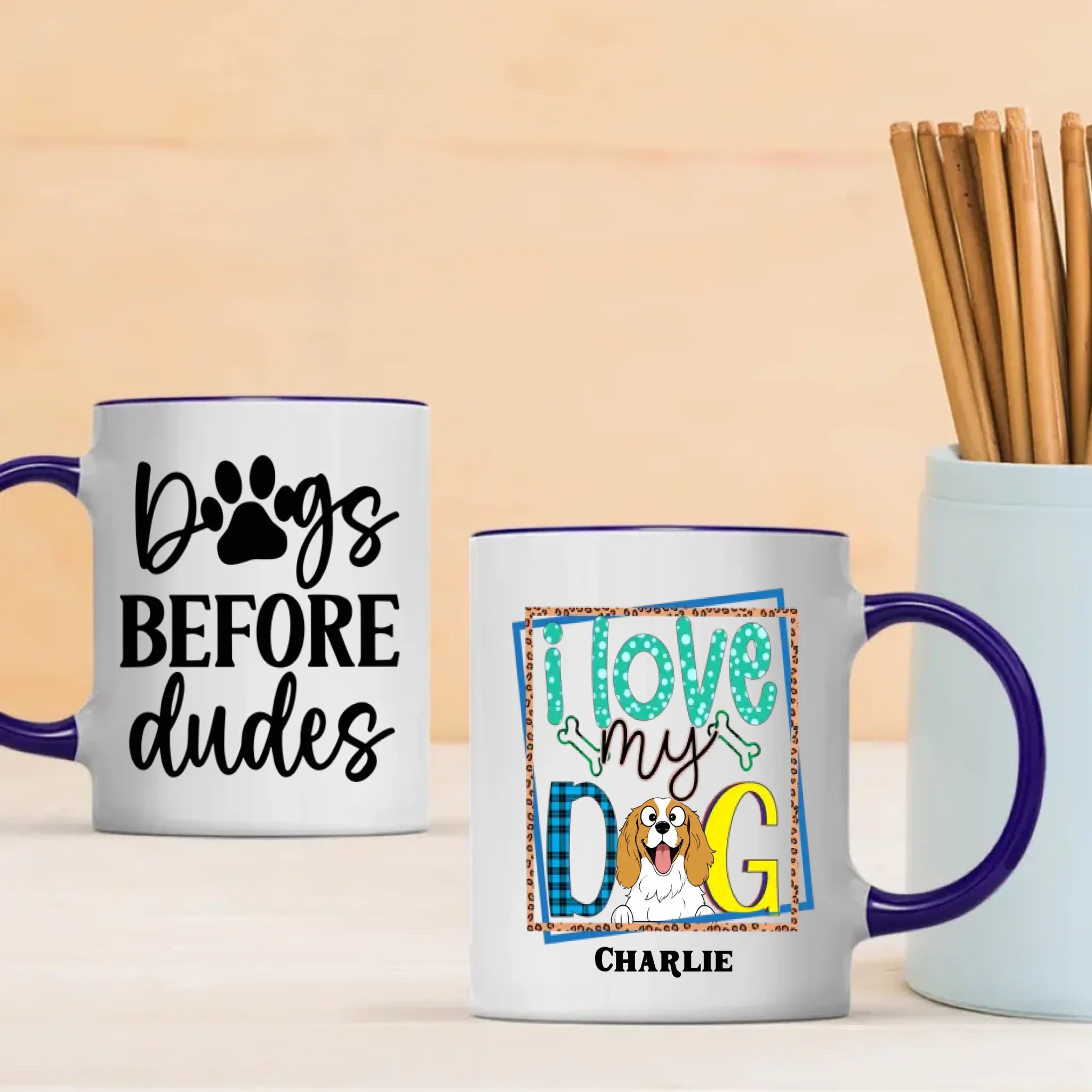 I Love My Dog Personalized Cup | Adorable Tailored Gift for Dog Moms & Pet Lovers - 89Prints