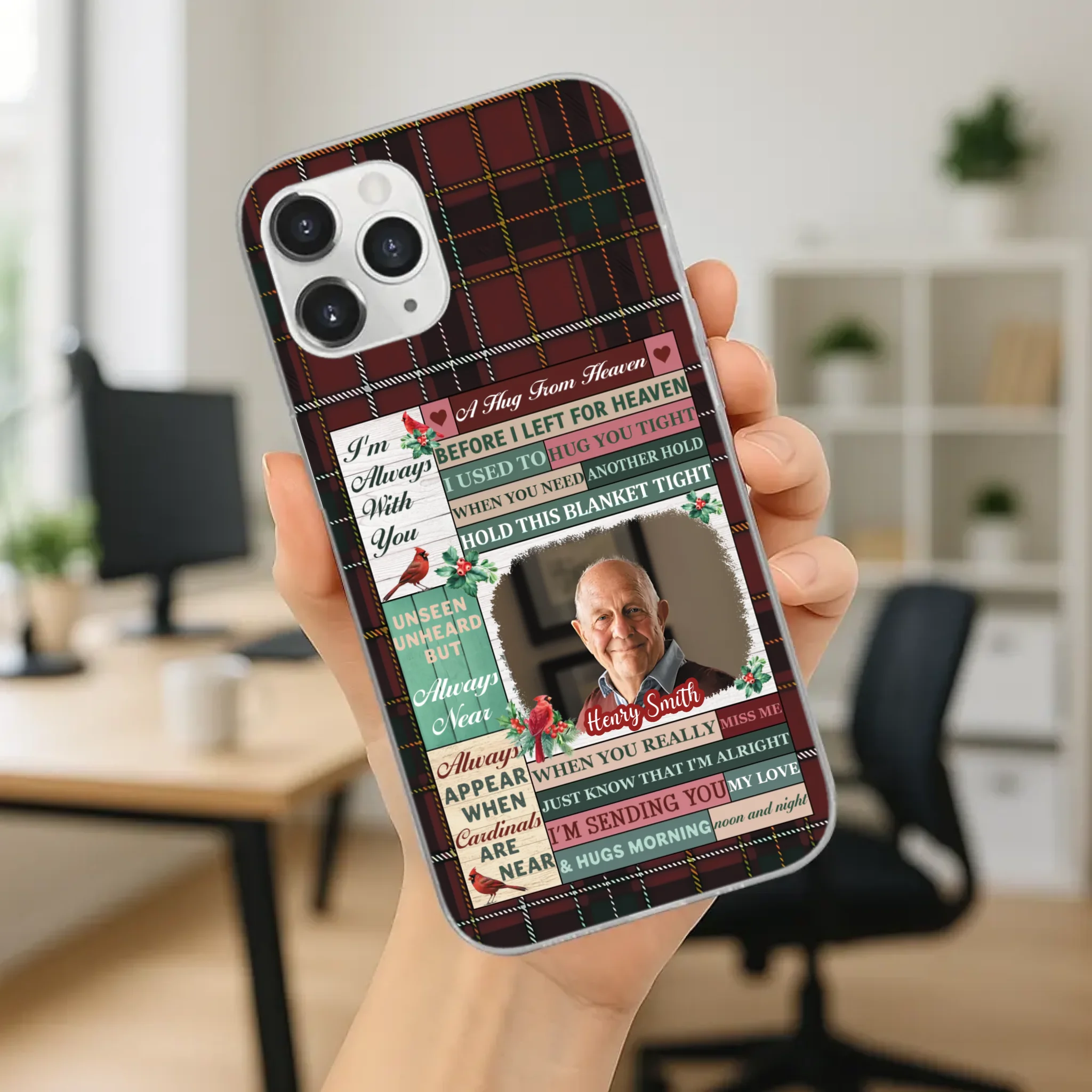 Personalized “I’m Always With You” Grandpa Phone Case – Cardinal Memorial Gift - 89Prints