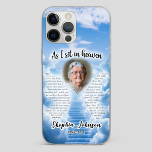 Personalized Grandpa “As I Sit In Heaven” Phone Case – A Hug From Above - 89Prints