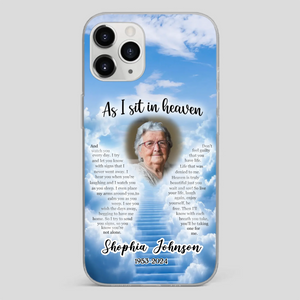 Personalized Grandpa “As I Sit In Heaven” Phone Case – A Hug From Above - 89Prints