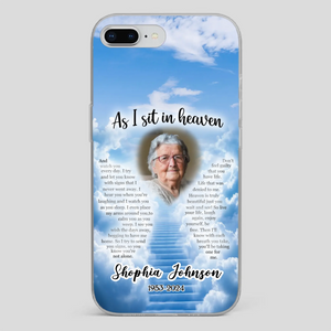 Personalized Grandpa “As I Sit In Heaven” Phone Case – A Hug From Above - 89Prints