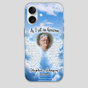 Personalized Grandpa “As I Sit In Heaven” Phone Case – A Hug From Above - 89Prints