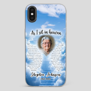 Personalized Grandpa “As I Sit In Heaven” Phone Case – A Hug From Above - 89Prints