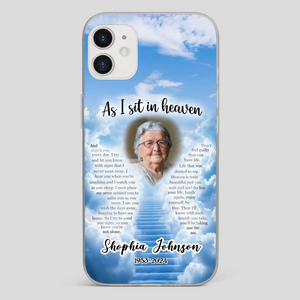 Personalized Grandpa “As I Sit In Heaven” Phone Case – A Hug From Above - 89Prints