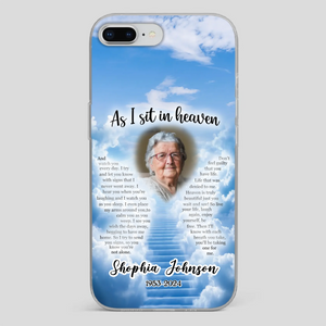 Personalized Grandpa “As I Sit In Heaven” Phone Case – A Hug From Above - 89Prints