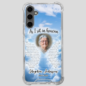 Personalized Grandpa “As I Sit In Heaven” Phone Case – A Hug From Above - 89Prints