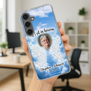 Personalized Grandpa “As I Sit In Heaven” Phone Case – A Hug From Above - 89Prints