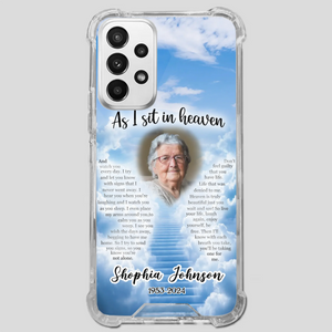 Personalized Grandpa “As I Sit In Heaven” Phone Case – A Hug From Above - 89Prints