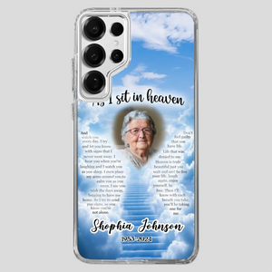 Personalized Grandpa “As I Sit In Heaven” Phone Case – A Hug From Above - 89Prints