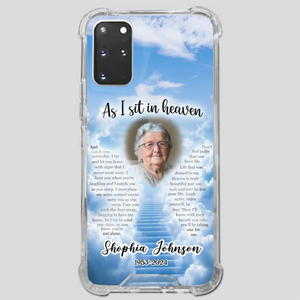 Personalized Grandpa “As I Sit In Heaven” Phone Case – A Hug From Above - 89Prints