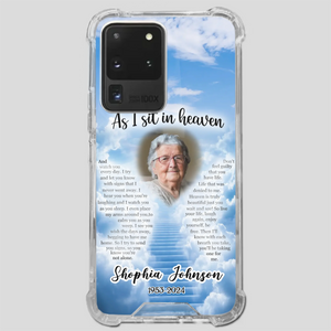 Personalized Grandpa “As I Sit In Heaven” Phone Case – A Hug From Above - 89Prints