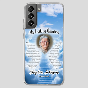 Personalized Grandpa “As I Sit In Heaven” Phone Case – A Hug From Above - 89Prints