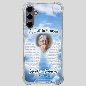 Personalized Grandpa “As I Sit In Heaven” Phone Case – A Hug From Above - 89Prints