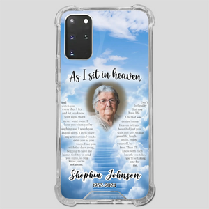 Personalized Grandpa “As I Sit In Heaven” Phone Case – A Hug From Above - 89Prints