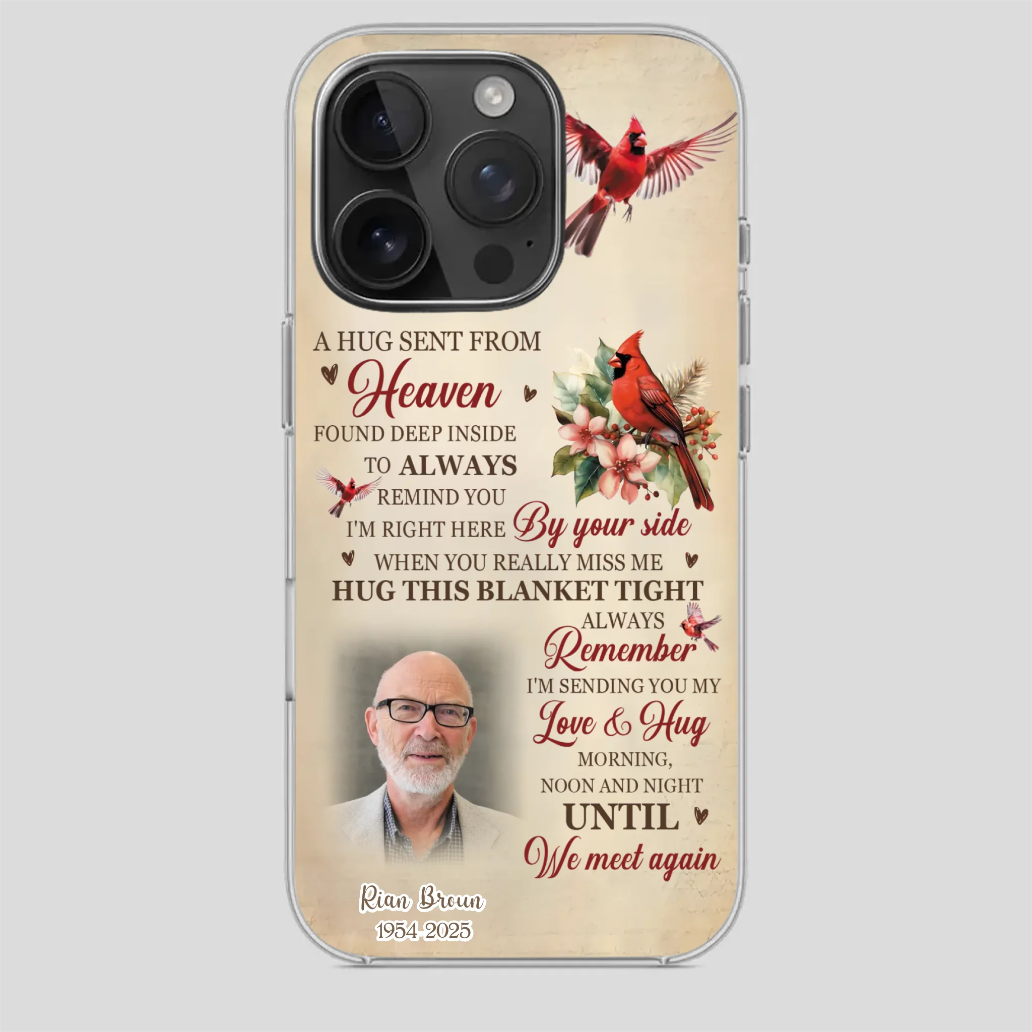 “A Hug Sent From Heaven” Grandpa Memorial Phone Case – Forever in My Heart - 89Prints