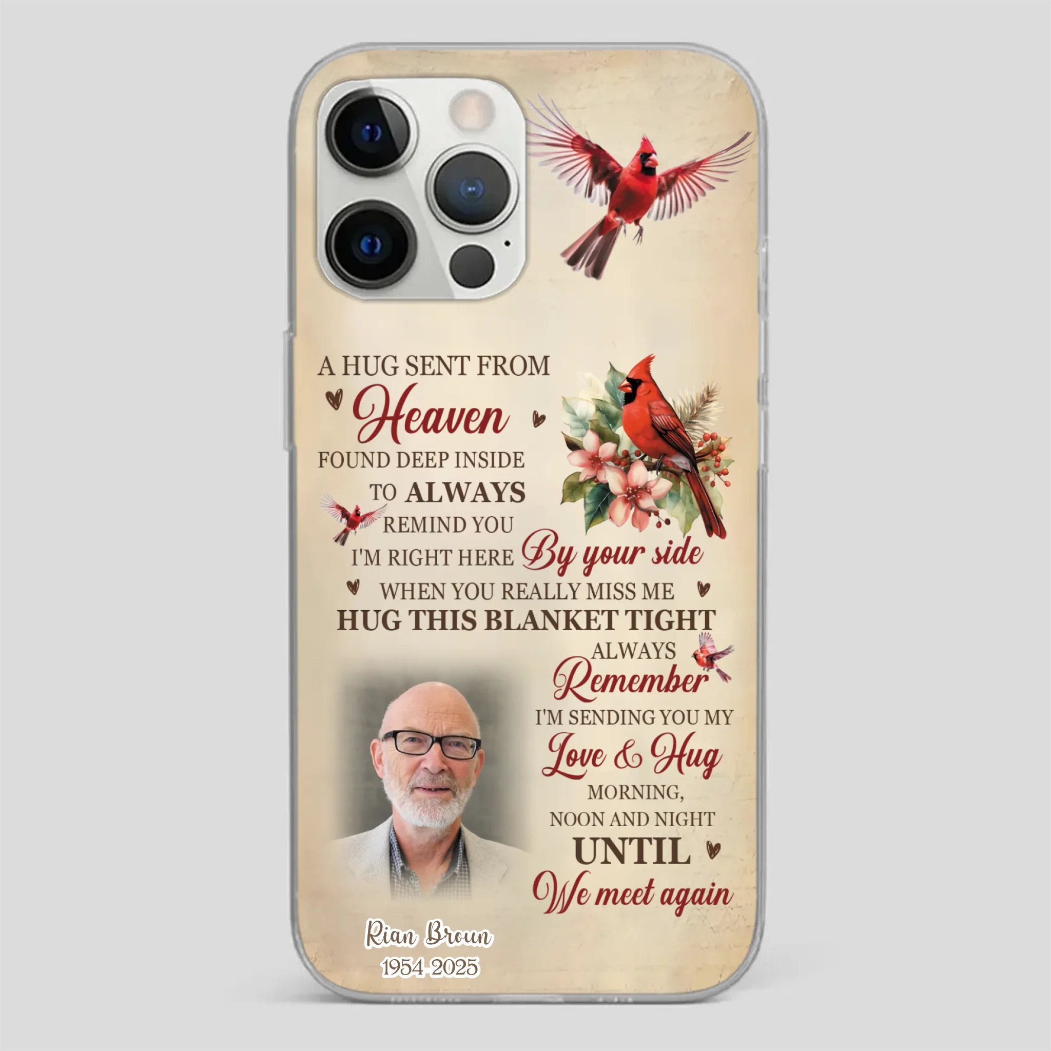 “A Hug Sent From Heaven” Grandpa Memorial Phone Case – Forever in My Heart - 89Prints