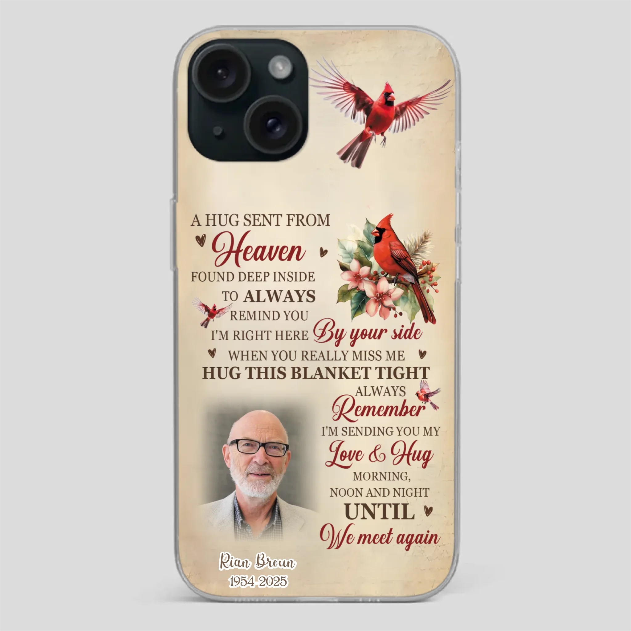“A Hug Sent From Heaven” Grandpa Memorial Phone Case – Forever in My Heart - 89Prints