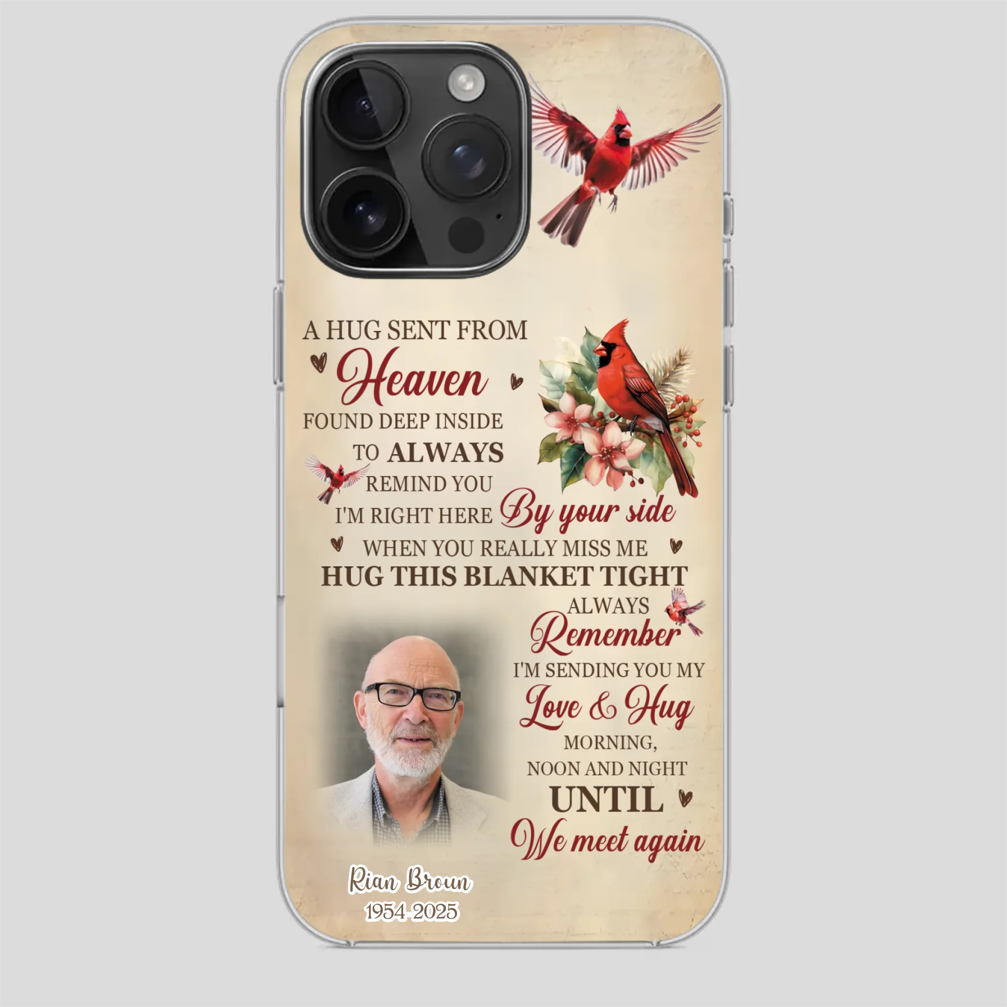 “A Hug Sent From Heaven” Grandpa Memorial Phone Case – Forever in My Heart - 89Prints