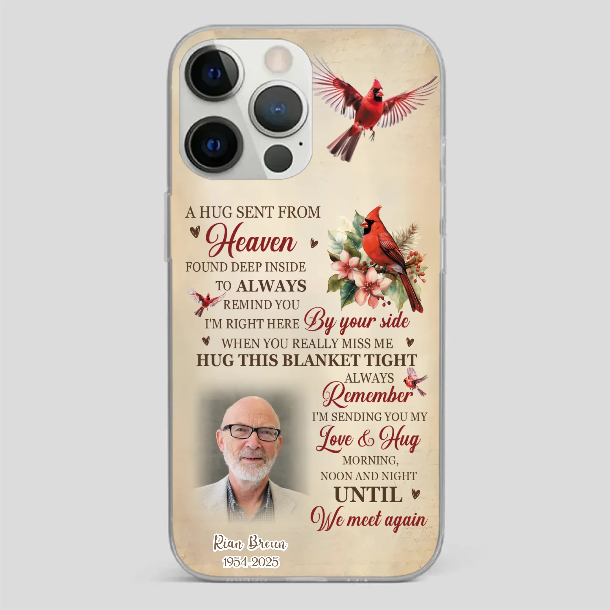 “A Hug Sent From Heaven” Grandpa Memorial Phone Case – Forever in My Heart - 89Prints