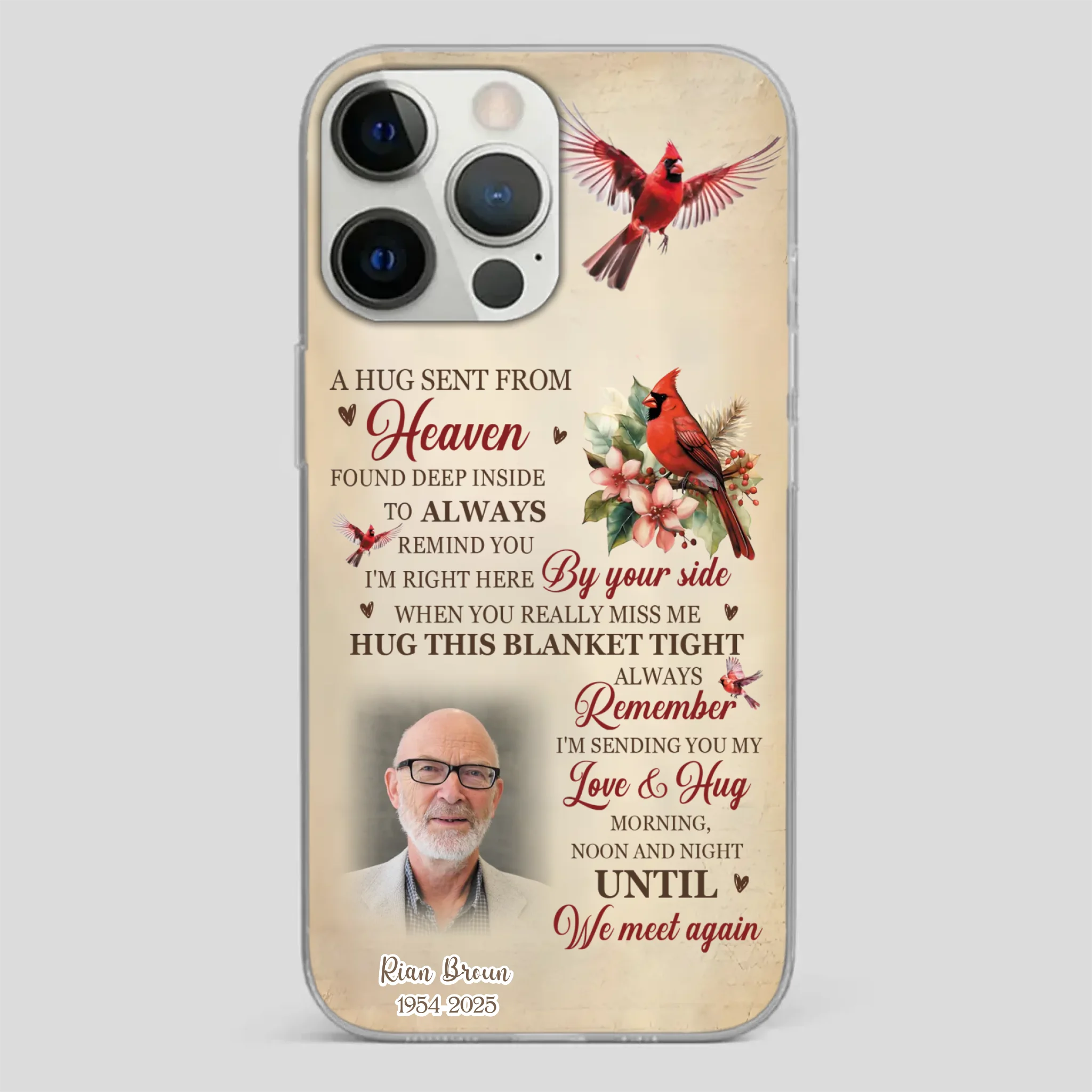 “A Hug Sent From Heaven” Grandpa Memorial Phone Case – Forever in My Heart - 89Prints