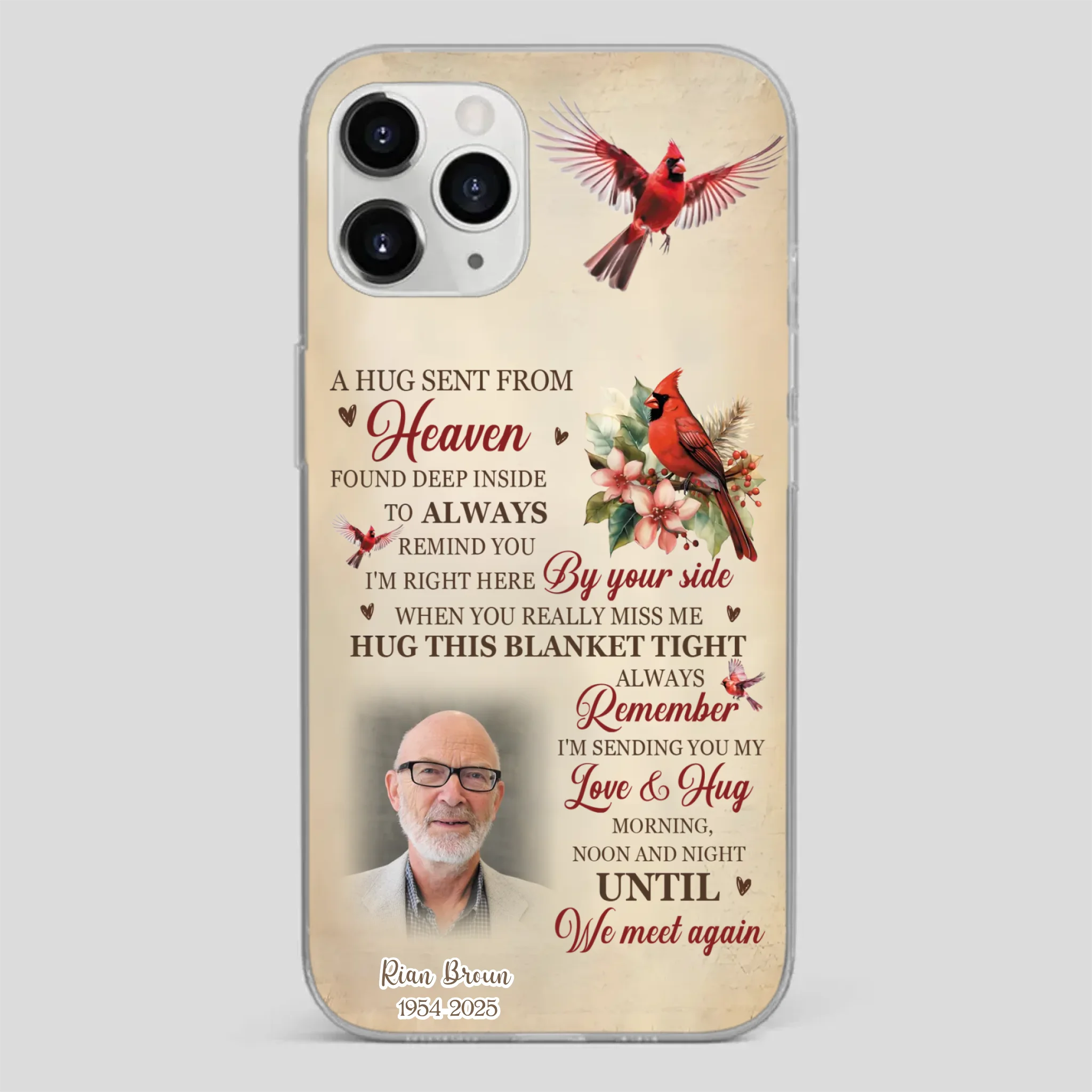 “A Hug Sent From Heaven” Grandpa Memorial Phone Case – Forever in My Heart - 89Prints